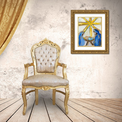 O Holy Night Gold Ornate Wood Framed Art Print with Double Matting by Hewitt, L.
