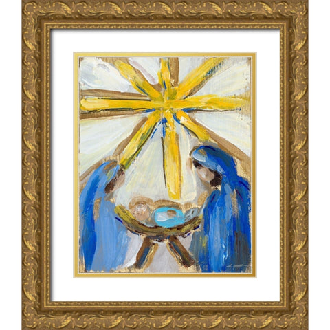 O Holy Night Gold Ornate Wood Framed Art Print with Double Matting by Hewitt, L.