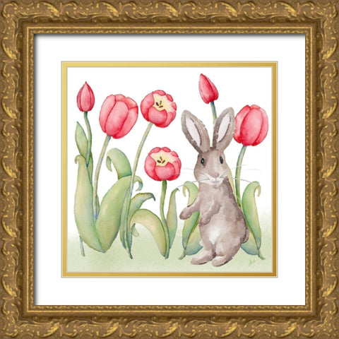 Easter Tulip I Gold Ornate Wood Framed Art Print with Double Matting by Metz, Andi