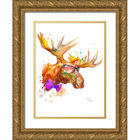 Cool Moose Gold Ornate Wood Framed Art Print with Double Matting by Pinto, Patricia