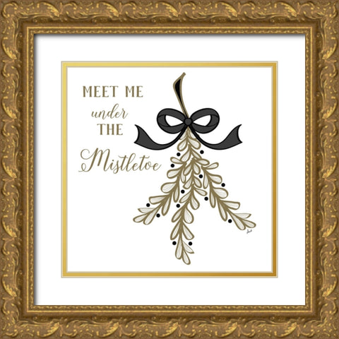Under the Mistletoe Gold Ornate Wood Framed Art Print with Double Matting by Metz, Andi