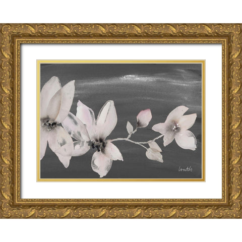 Blooming Whispers on Chalkboard I Gold Ornate Wood Framed Art Print with Double Matting by Loreth, Lanie