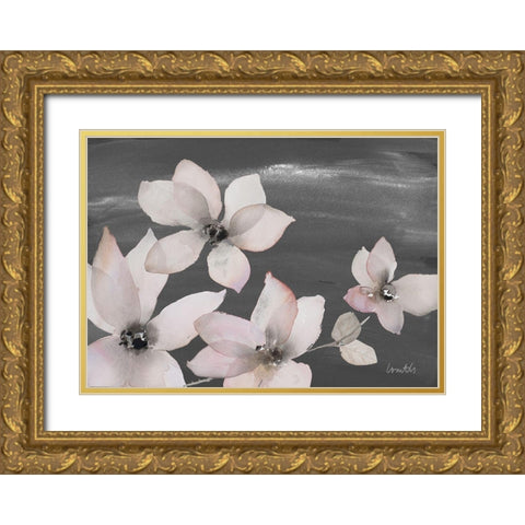 Blooming Whispers on Chalkboard II Gold Ornate Wood Framed Art Print with Double Matting by Loreth, Lanie