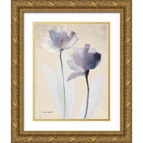 Double Purple Whisper Gold Ornate Wood Framed Art Print with Double Matting by Loreth, Lanie