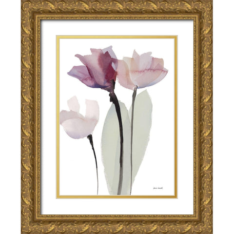 Triple Whisper I Gold Ornate Wood Framed Art Print with Double Matting by Loreth, Lanie