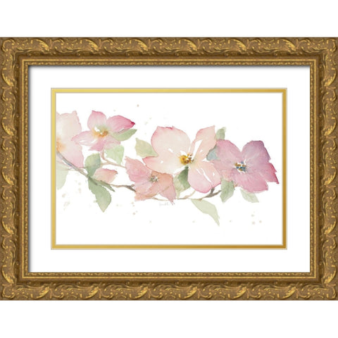 Dogwood Branch Gold Ornate Wood Framed Art Print with Double Matting by Loreth, Lanie