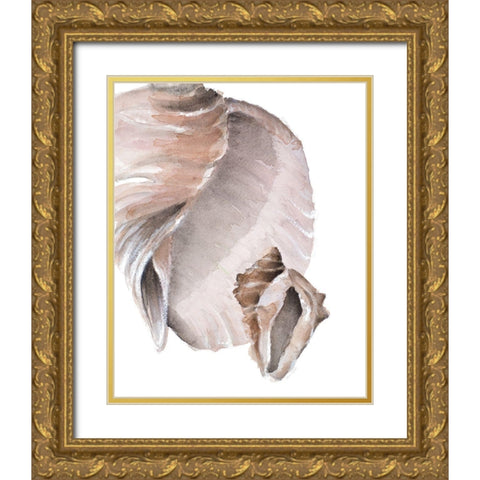 Tonal Shell II Gold Ornate Wood Framed Art Print with Double Matting by Loreth, Lanie