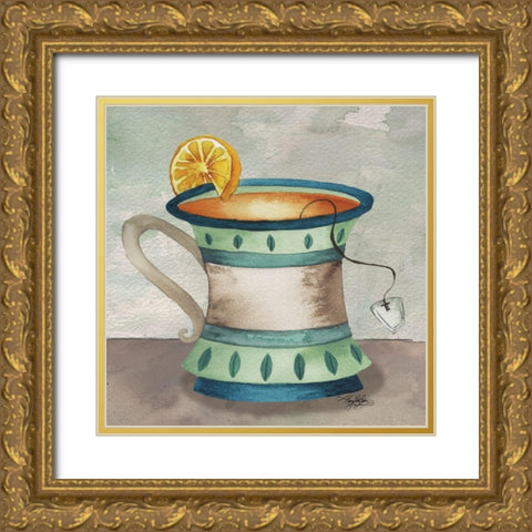 Cooling Tea Gold Ornate Wood Framed Art Print with Double Matting by Baker, Mary Beth