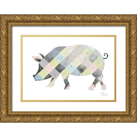 The Plaid Pig Gold Ornate Wood Framed Art Print with Double Matting by Pinto, Patricia