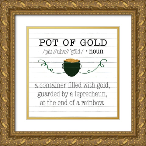 Pot Of Gold Gold Ornate Wood Framed Art Print with Double Matting by SD Graphics Studio