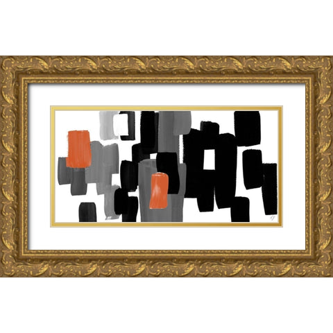 Modern Grooves II Gold Ornate Wood Framed Art Print with Double Matting by Loreth, Lanie