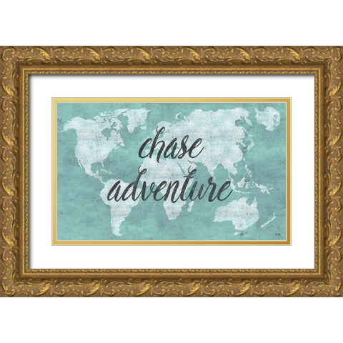 Chase Adventure Gold Ornate Wood Framed Art Print with Double Matting by Medley, Elizabeth