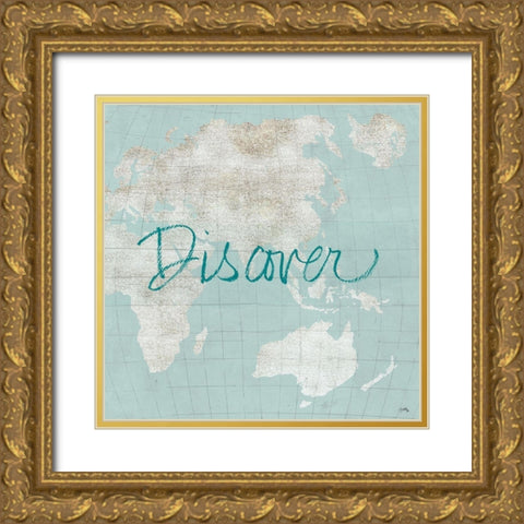 Discover The World Gold Ornate Wood Framed Art Print with Double Matting by Medley, Elizabeth