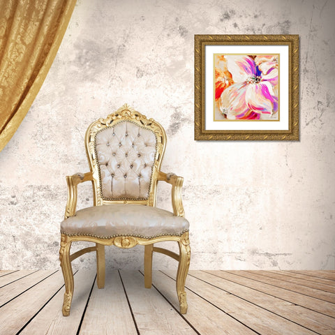 Flower Pop Song II Gold Ornate Wood Framed Art Print with Double Matting by Loreth, Lanie