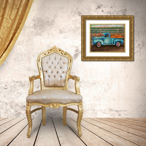 Truck Harvest I Gold Ornate Wood Framed Art Print with Double Matting by Medley, Elizabeth