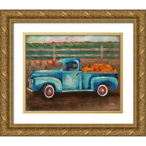 Truck Harvest I Gold Ornate Wood Framed Art Print with Double Matting by Medley, Elizabeth