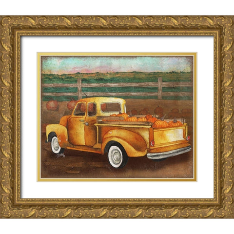 Truck Harvest II Gold Ornate Wood Framed Art Print with Double Matting by Medley, Elizabeth