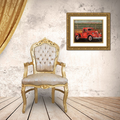 Truck Harvest III Gold Ornate Wood Framed Art Print with Double Matting by Medley, Elizabeth