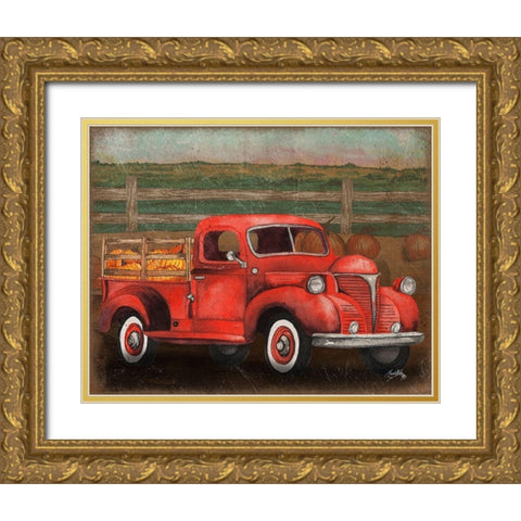 Truck Harvest III Gold Ornate Wood Framed Art Print with Double Matting by Medley, Elizabeth