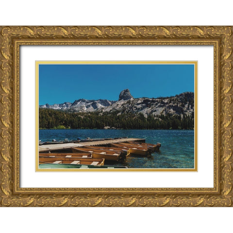 Lake Scenery Gold Ornate Wood Framed Art Print with Double Matting by Stewart, Wil
