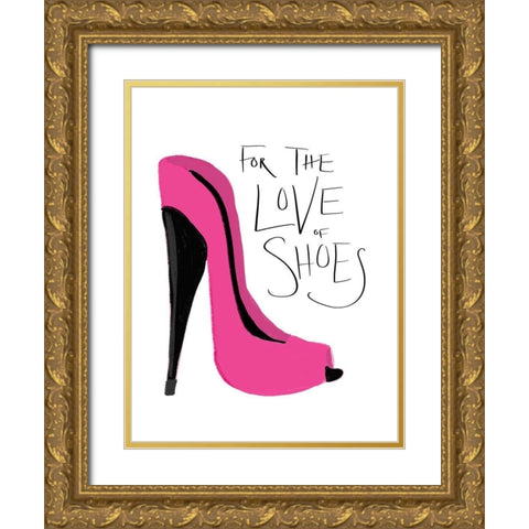 The Love of Shoes Gold Ornate Wood Framed Art Print with Double Matting by SD Graphics Studio