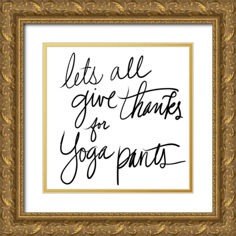 Yoga Pants Gold Ornate Wood Framed Art Print with Double Matting by SD Graphics Studio