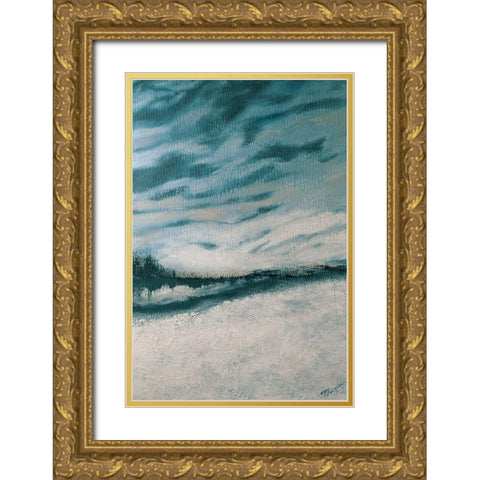 Winters Edge I Gold Ornate Wood Framed Art Print with Double Matting by Hakimipour, Tiffany