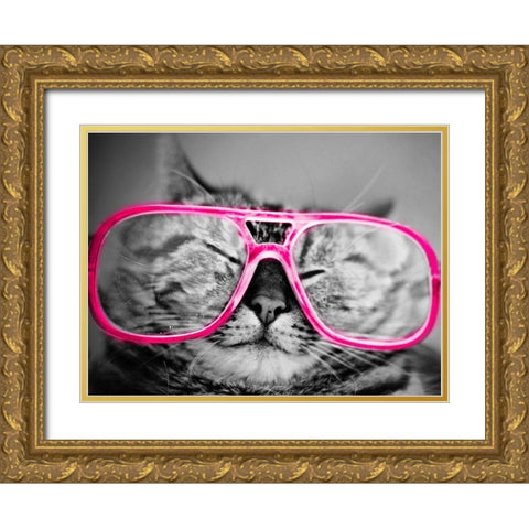 Hip Pets IV Gold Ornate Wood Framed Art Print with Double Matting by SD Graphics Studio