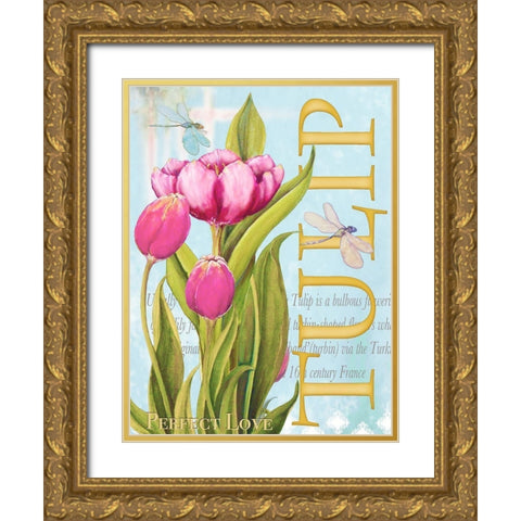 Elegant Tulip II Gold Ornate Wood Framed Art Print with Double Matting by Diannart