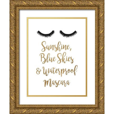 Waterproof Mascara Gold Ornate Wood Framed Art Print with Double Matting by Ritter, Gina