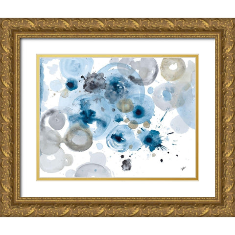 Aguazul Gold Ornate Wood Framed Art Print with Double Matting by Pinto, Patricia