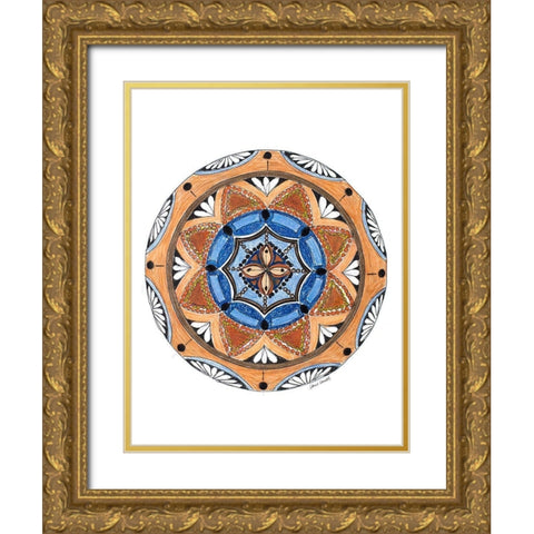 Rustic Mandala Gold Ornate Wood Framed Art Print with Double Matting by Loreth, Lanie