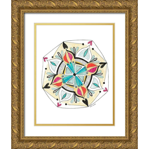 Summer Mandala Gold Ornate Wood Framed Art Print with Double Matting by Loreth, Lanie