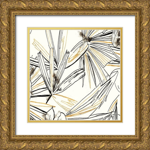Selva Black And Gold Sketch II Gold Ornate Wood Framed Art Print with Double Matting by Pinto, Patricia