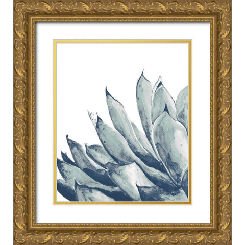 Blue Agave on White I Gold Ornate Wood Framed Art Print with Double Matting by Pinto, Patricia