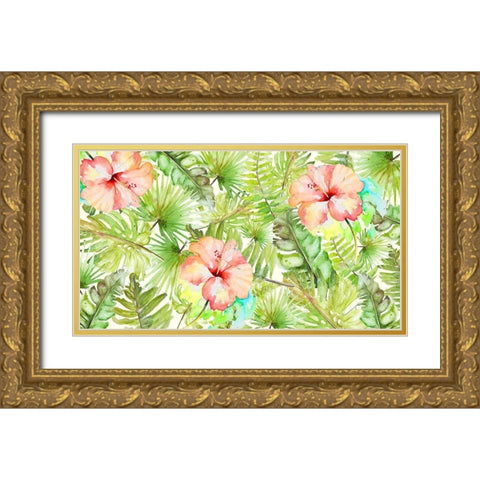Tropical Breeze Gold Ornate Wood Framed Art Print with Double Matting by Pinto, Patricia