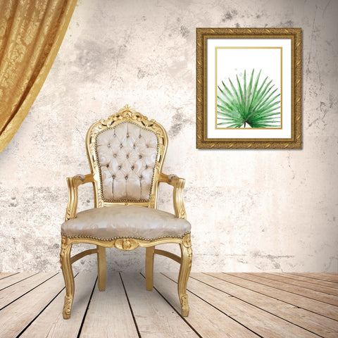 Palm Frond II Gold Ornate Wood Framed Art Print with Double Matting by Pinto, Patricia