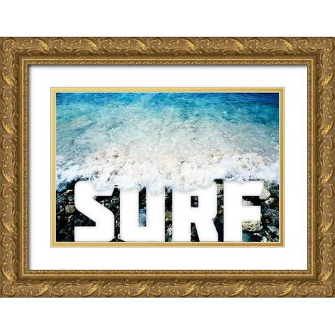 Surfs Up Gold Ornate Wood Framed Art Print with Double Matting by Mansfield, Kathy