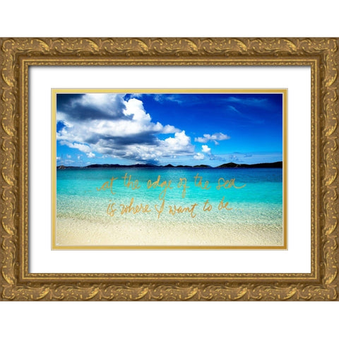 At the Edge of the Sea Gold Ornate Wood Framed Art Print with Double Matting by Mansfield, Kathy