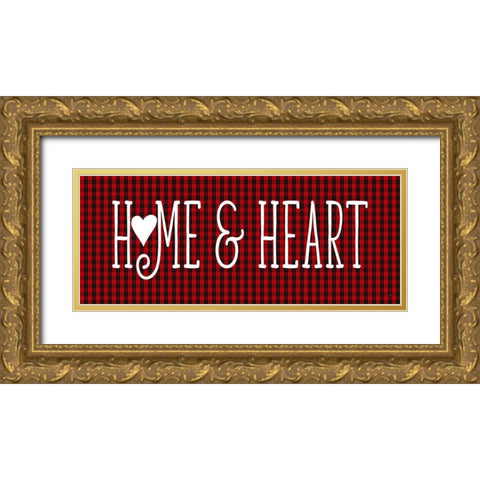 Home And Heart Gold Ornate Wood Framed Art Print with Double Matting by Metz, Andi