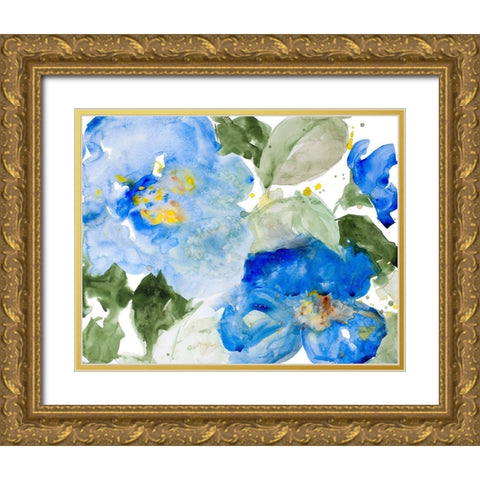 Flowers in the Rain I Gold Ornate Wood Framed Art Print with Double Matting by Loreth, Lanie