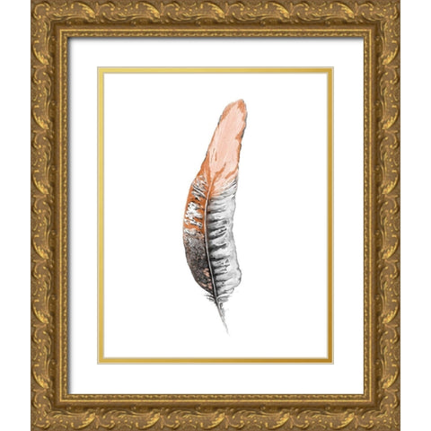 Soft Feather II Gold Ornate Wood Framed Art Print with Double Matting by Diannart