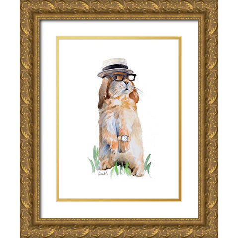 Modern Bunny II Gold Ornate Wood Framed Art Print with Double Matting by Loreth, Lanie