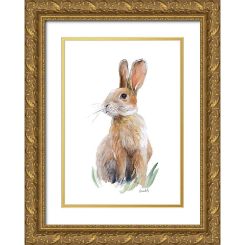 Sweet Bunny III Gold Ornate Wood Framed Art Print with Double Matting by Loreth, Lanie