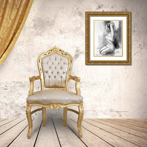 Rising Woman Gold Ornate Wood Framed Art Print with Double Matting by Loreth, Lanie