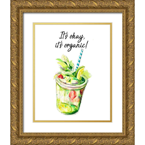 Its Organic Gold Ornate Wood Framed Art Print with Double Matting by Pinto, Patricia