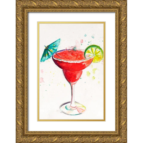 Cocktail I Gold Ornate Wood Framed Art Print with Double Matting by Pinto, Patricia