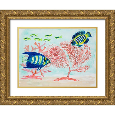 Coral Reef II Gold Ornate Wood Framed Art Print with Double Matting by DeRice, Julie