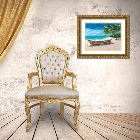 Lost Island I Gold Ornate Wood Framed Art Print with Double Matting by DeRice, Julie