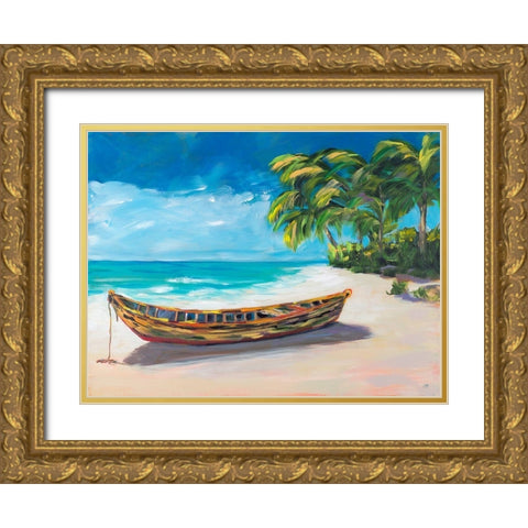 Lost Island I Gold Ornate Wood Framed Art Print with Double Matting by DeRice, Julie